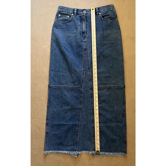 VTG Ralph Lauren Jeans Co Denim Pencil Midi Maxi Skirt 8 Hong Kong Cotton - Picture 5 of 9
